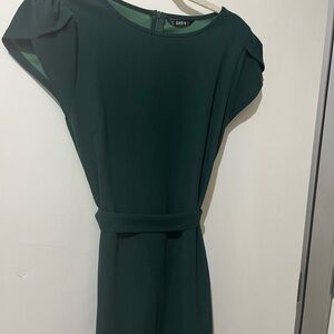 SHEIN Green Tie Front Sheath Midi Dress